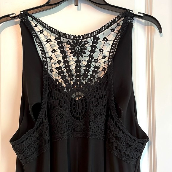 Lane Bryant Black Maxi Dress with Lace Back - Picture 5 of 9